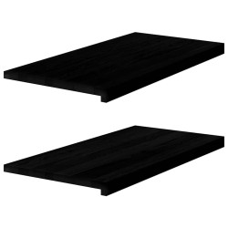 Appuis de fenêtre 2 pcs marron foncé bois de chêne massif 