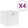Boîtes de rangement 4 pcs Tissu intissé 28x28x28 cm Blanc 