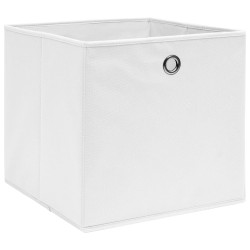 Boîtes de rangement 4 pcs Tissu intissé 28x28x28 cm Blanc 