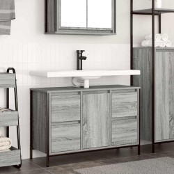 Meuble sous-vasque avec tiroirs sonoma gris 90x34,5x60cm 