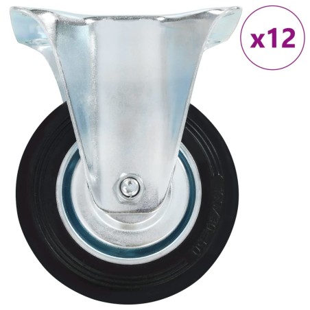 12 pcs Roulettes fixes 100 mm 