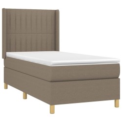 Sommier à lattes de lit avec matelas Taupe 80x200 cm Tissu 