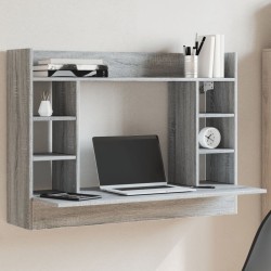 Bureau mural sonoma gris 105x48x75 cm bois d'ingénierie 