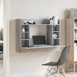 Bureau mural sonoma gris 105x48x75 cm bois d'ingénierie 