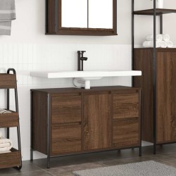 Meuble sous-vasque avec tiroirs chêne marron 90x34,5x60 cm 