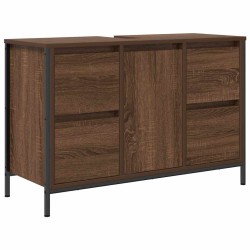Meuble sous-vasque avec tiroirs chêne marron 90x34,5x60 cm 