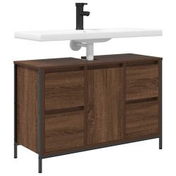 Meuble sous-vasque avec tiroirs chêne marron 90x34,5x60 cm 