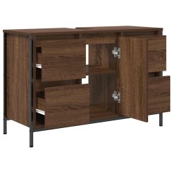 Meuble sous-vasque avec tiroirs chêne marron 90x34,5x60 cm 