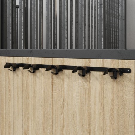 Porte-bride pour 5 brides avec 5 crochets noir fer 