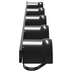 Porte-bride pour 5 brides avec 5 crochets noir fer 