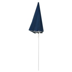 Parasol de jardin avec mât en acier bleu 180 cm 