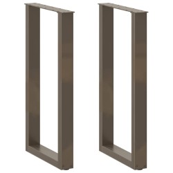 Pieds de table de bar en U 2 pièces Acier naturel 50 x (90-91) cm Acier 