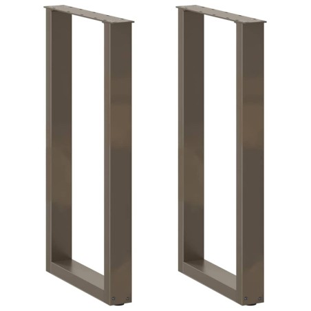 Pieds de table de bar en U 2 pièces Acier naturel 50 x (90-91) cm Acier 