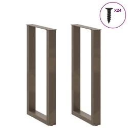 Pieds de table de bar en U 2 pièces Acier naturel 50 x (90-91) cm Acier 