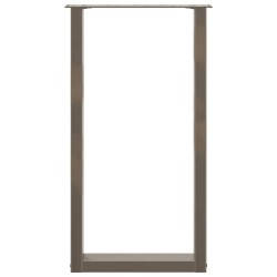 Pieds de table de bar en U 2 pièces Acier naturel 50 x (90-91) cm Acier 