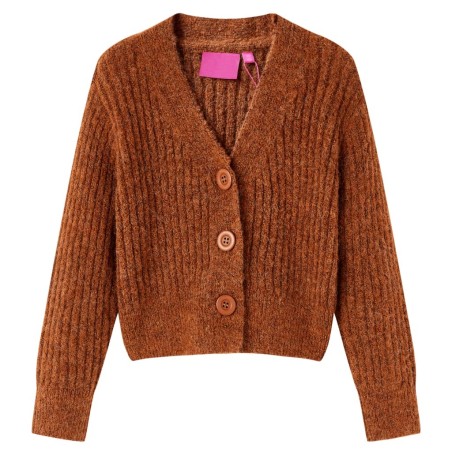 Cardigan pour enfants tricoté cognac 140 