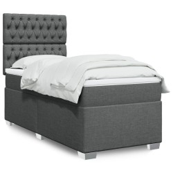 Sommier à lattes de lit avec matelas Gris foncé 80x200 cm Tissu 
