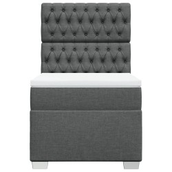 Sommier à lattes de lit avec matelas Gris foncé 80x200 cm Tissu 