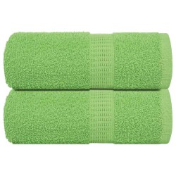 Serviettes de visage 2 pcs vert pomme 30x30 cm 100% coton 