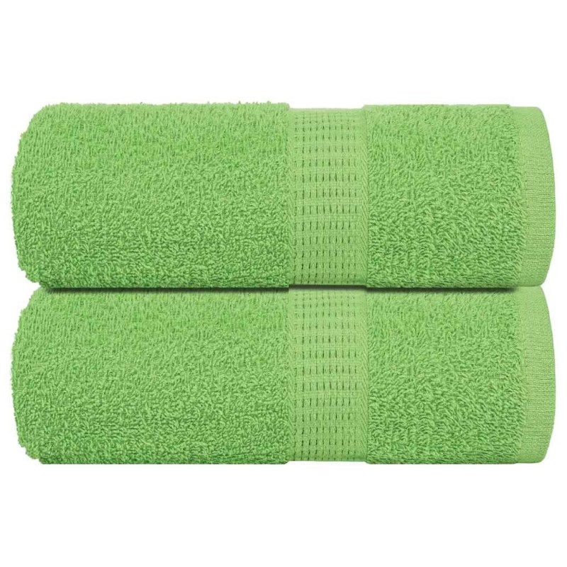 Serviettes de visage 2 pcs vert pomme 30x30 cm 100% coton 