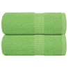 Serviettes de visage 2 pcs vert pomme 30x30 cm 100% coton 