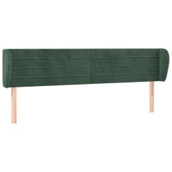 Tête de lit avec oreilles Vert foncé 183x23x78/88 cm Velours 