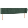 Tête de lit avec oreilles Vert foncé 183x23x78/88 cm Velours 