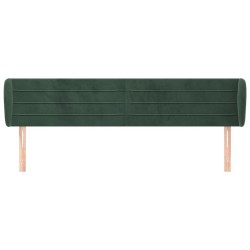 Tête de lit avec oreilles Vert foncé 183x23x78/88 cm Velours 