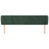 Tête de lit avec oreilles Vert foncé 183x23x78/88 cm Velours 
