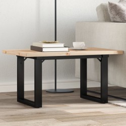 Table basse cadre en O 80x50x40,5cm bois de pin massif et acier 