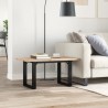 Table basse cadre en O 80x50x40,5cm bois de pin massif et acier 