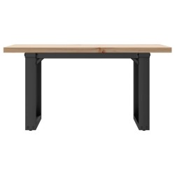 Table basse cadre en O 80x50x40,5cm bois de pin massif et acier 