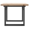 Table basse cadre en O 80x50x40,5cm bois de pin massif et acier 