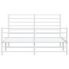 Cadre de lit métal sans matelas et pied de lit blanc 135x190 cm 