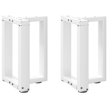 Pieds de table basse en T, 2 pièces, blanc, 38 x 25 x (42-43) cm, acier 