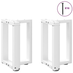 Pieds de table basse en T, 2 pièces, blanc, 38 x 25 x (42-43) cm, acier 