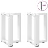 Pieds de table basse en T, 2 pièces, blanc, 38 x 25 x (42-43) cm, acier 