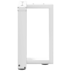 Pieds de table basse en T, 2 pièces, blanc, 38 x 25 x (42-43) cm, acier 