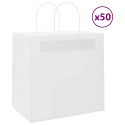 Sacs en papier 50 pcs avec poignées blanc 26x17x25 cm 