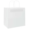 Sacs en papier 50 pcs avec poignées blanc 26x17x25 cm 