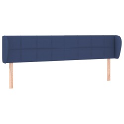 Tête de lit avec oreilles Bleu 183x23x78/88 cm Tissu 
