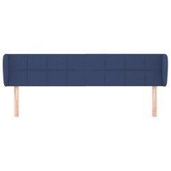 Tête de lit avec oreilles Bleu 183x23x78/88 cm Tissu 
