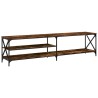 Meuble TV chêne fumé 200x40x50 cm bois d'ingénierie et métal 
