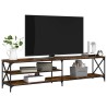 Meuble TV chêne fumé 200x40x50 cm bois d'ingénierie et métal 