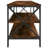 Meuble TV chêne fumé 200x40x50 cm bois d'ingénierie et métal 