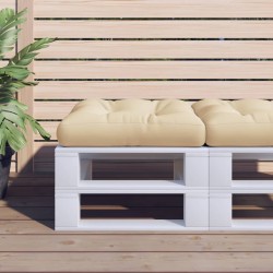 Coussin de palette beige 58x58x10 cm tissu 