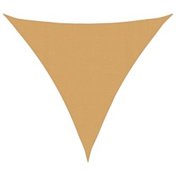 Voile d'ombrage 160 g/m² triangulaire sable 4x4x4 m PEHD 