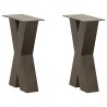 Pieds de table basse en forme de X, 2 pièces, acier naturel, 38 x (42-43) cm 
