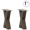 Pieds de table basse en forme de X, 2 pièces, acier naturel, 38 x (42-43) cm 