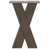 Pieds de table basse en forme de X, 2 pièces, acier naturel, 38 x (42-43) cm 